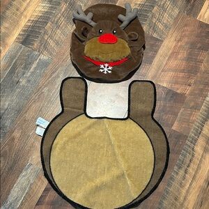 Reindeer Toilet Seat Cover and Rug Set